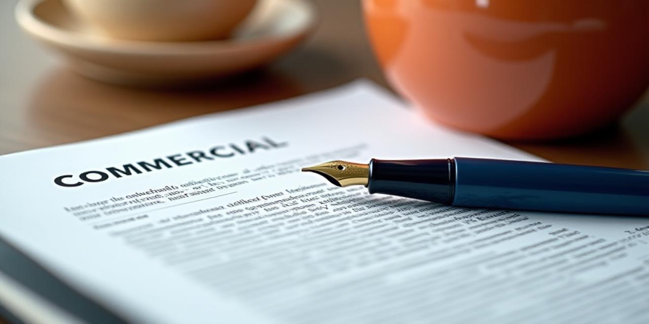 Close up of a legal document on a rustic wooden desk next to a ceramic vase
